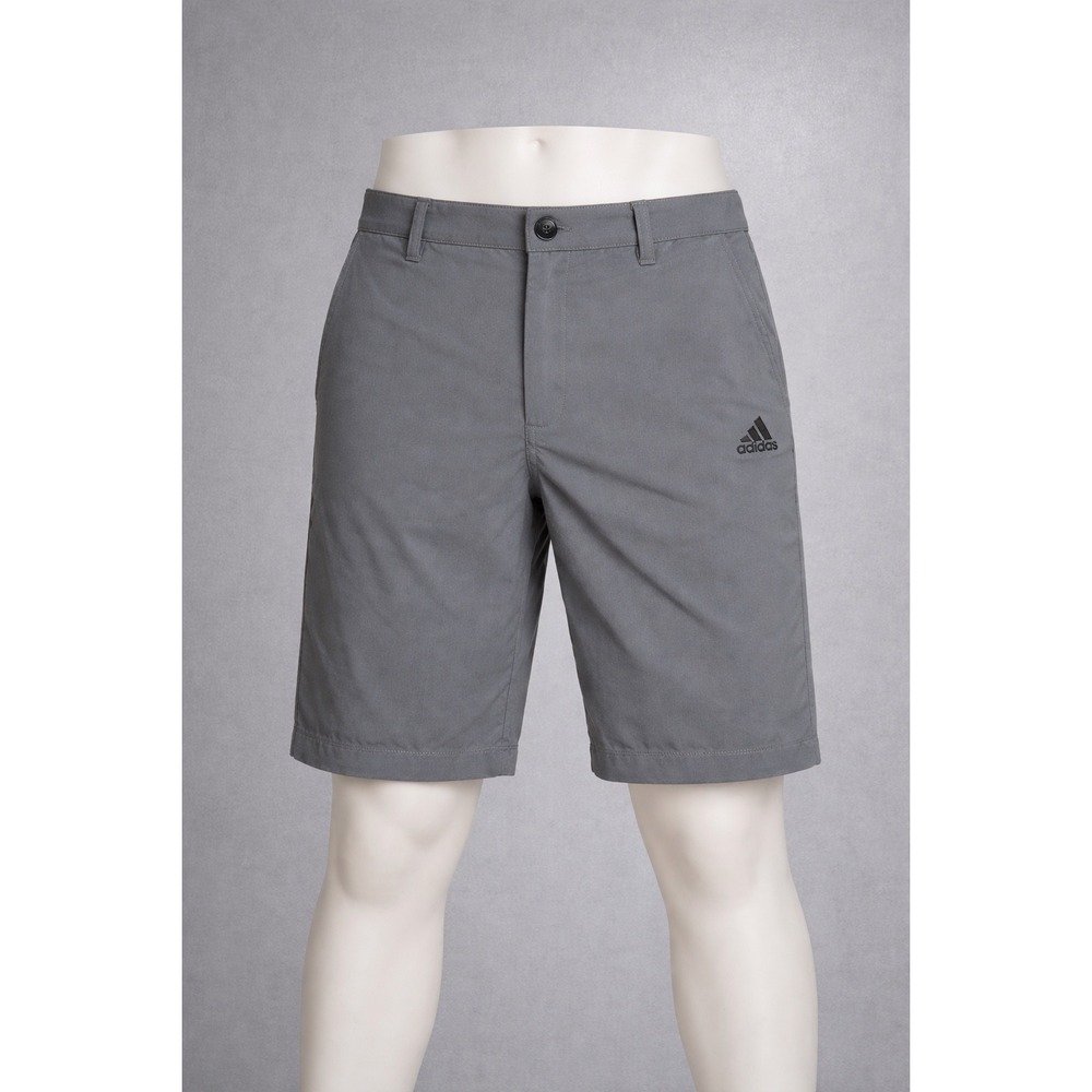Adidas Golf Shorts Mens 34 Grey Excellent Performance Stretch Flat Front Logo